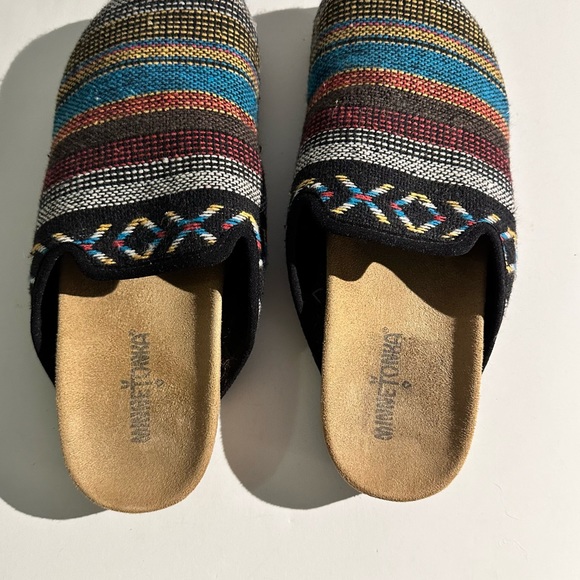 Striped Slide On Mule Clog Shoes / Hard Sole Slippers - Picture 5 of 12